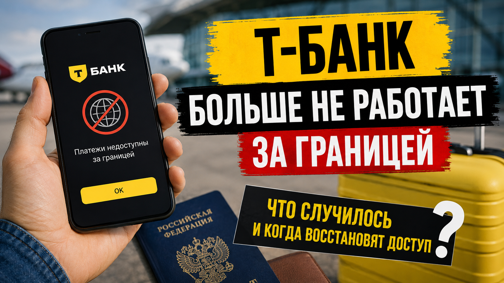Т-банк больше не работает за границей: что случилось и когда восстановят доступ