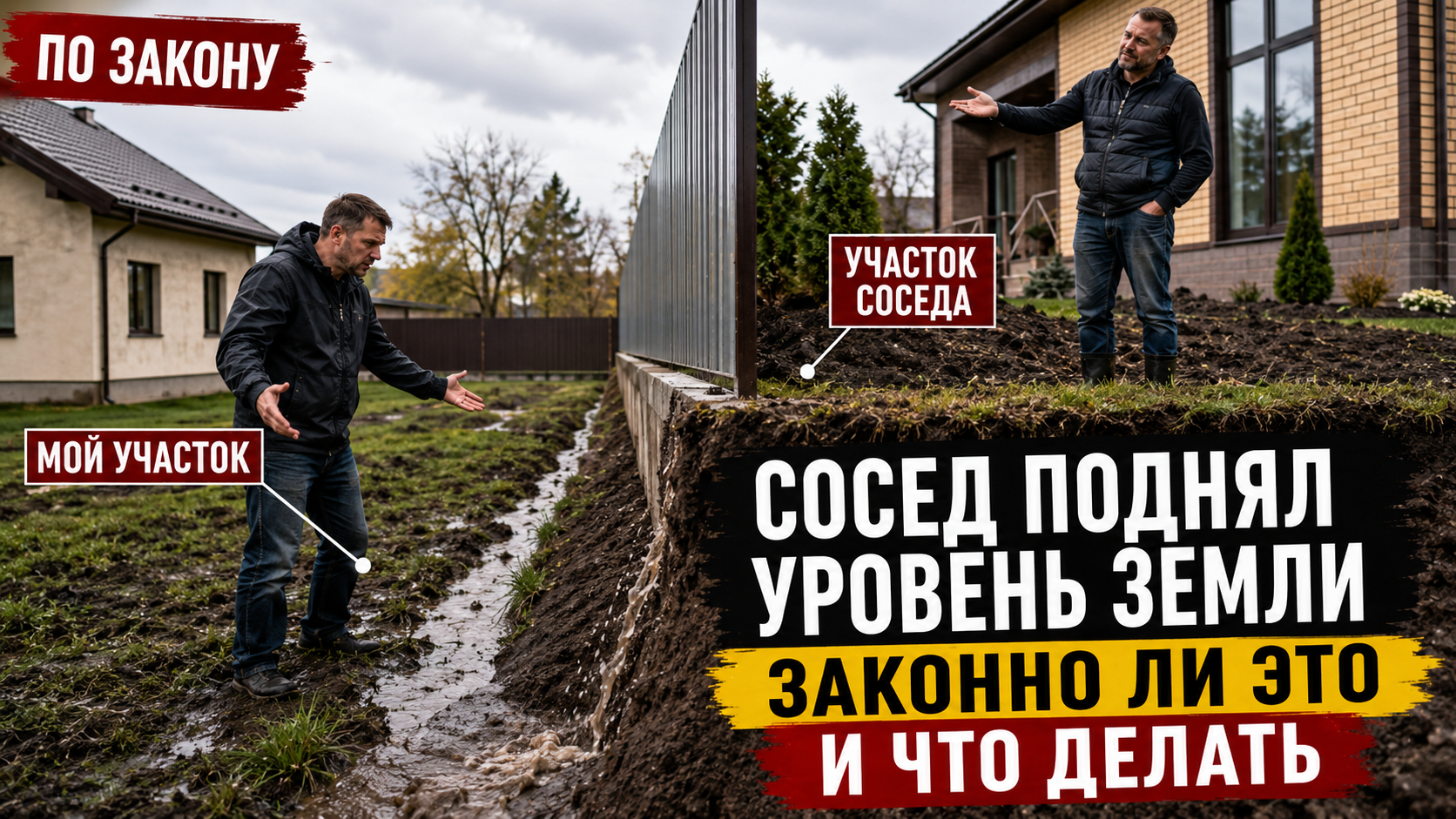 Сосед поднял уровень земли на участке: законно ли это и что делать