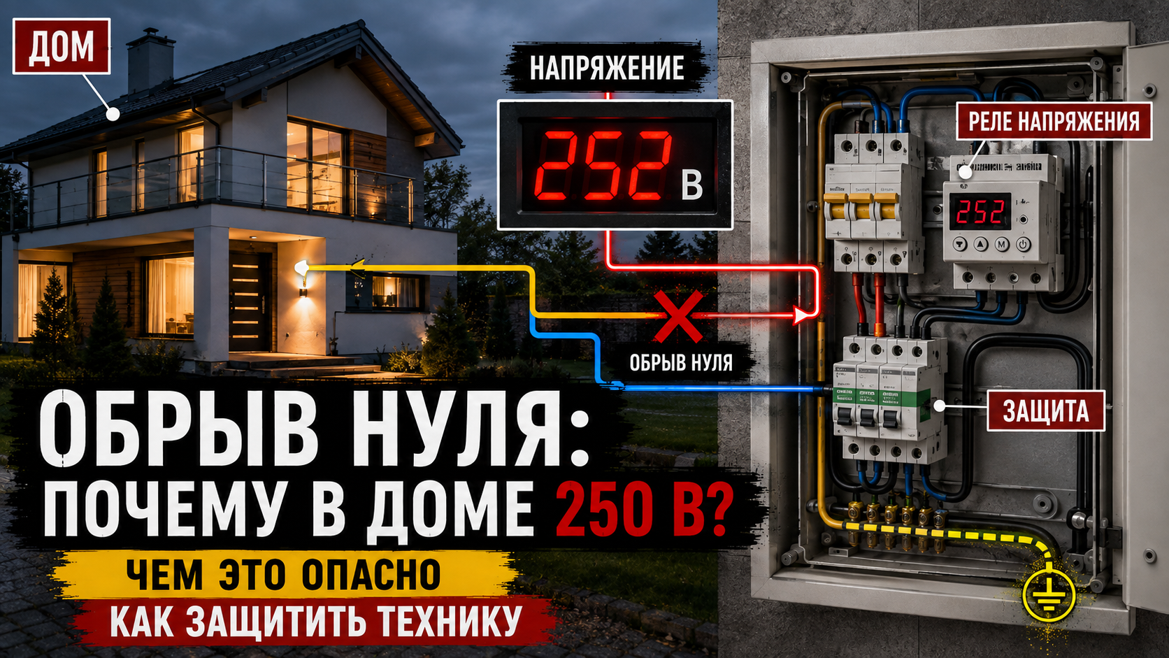 Напряжение в доме поднимается выше 250 В: чем опасен обрыв нуля и как защитить технику
