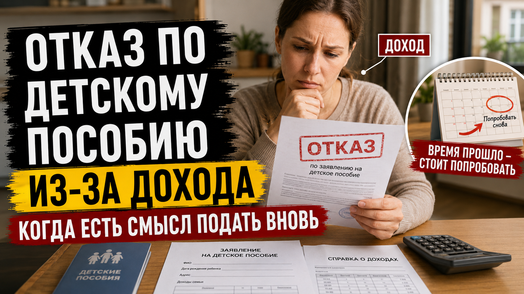 Отказали в детском пособии из-за дохода: когда имеет смысл вновь подать заявление