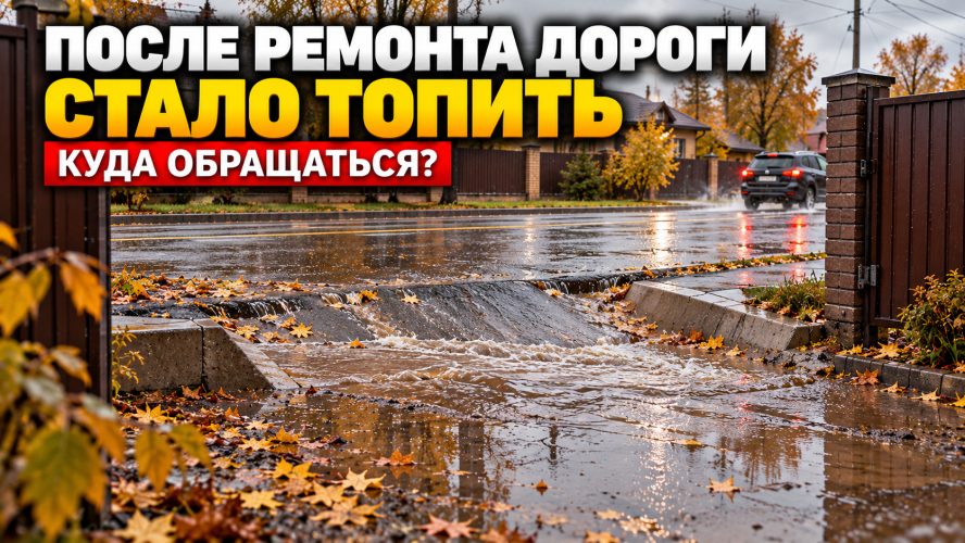 Дорогу подняли после ремонта, и двор стало затапливать: куда обращаться и что делать